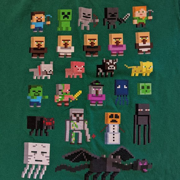 Mojang Boy's Official Minecraft Character Short Sleeve Graphic T-Shirt - Large - Picture 2 of 2